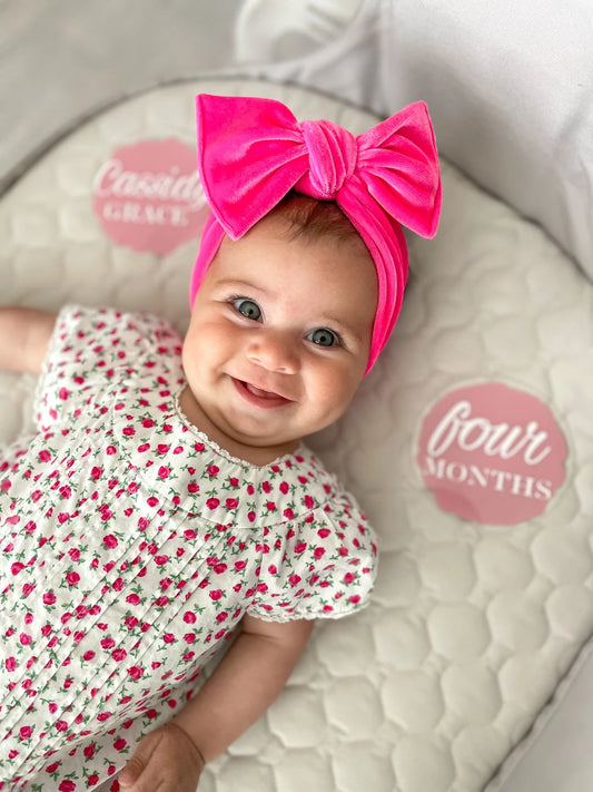 Hot Pink Velvet Headwraps & Piggies