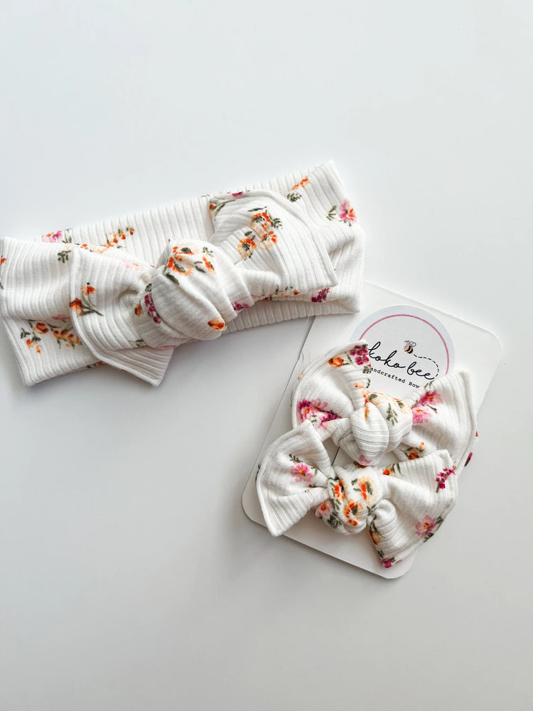 Ribbed Spring Florals Headwraps & Piggies