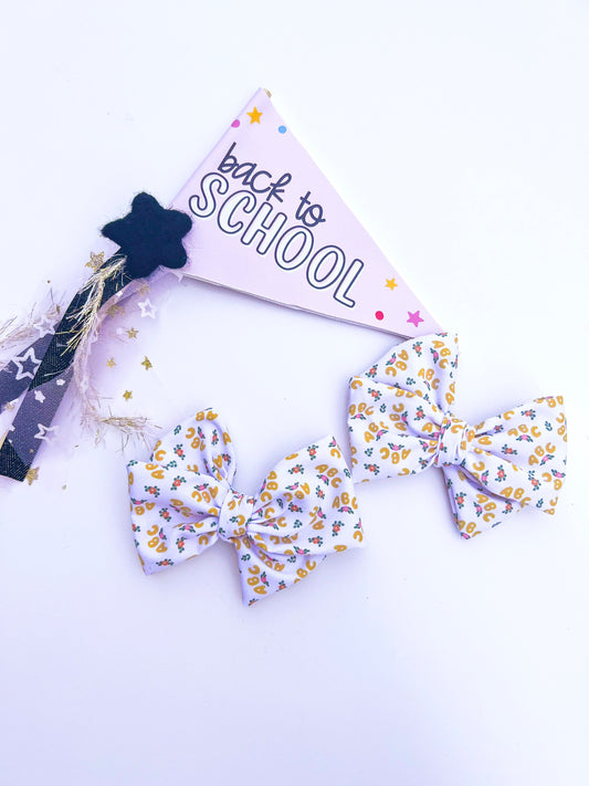 White ABCs Bows