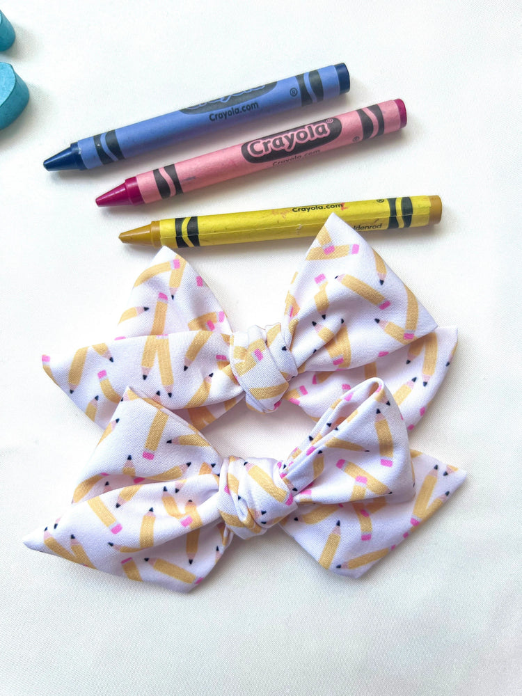 Small Yellow & White Pencil Bows