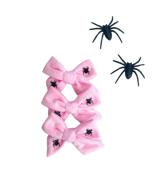 Pink Velvet Spider Bows