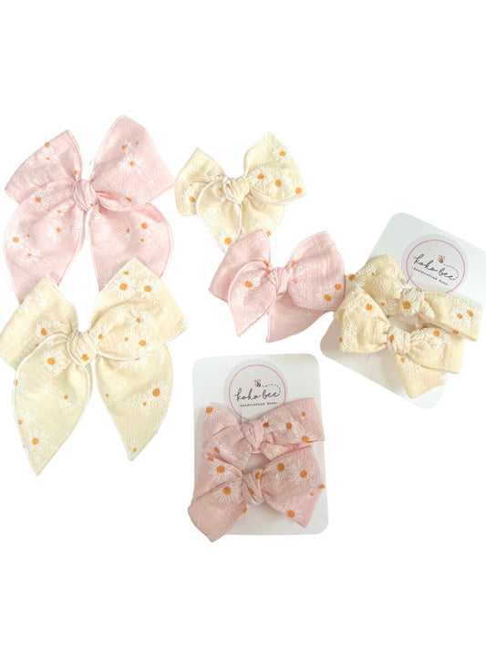 Pink & Yellow Flower Bows