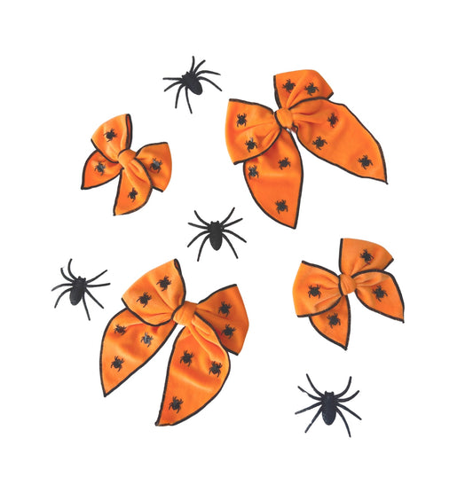 Orange Velvet Spiders Bows