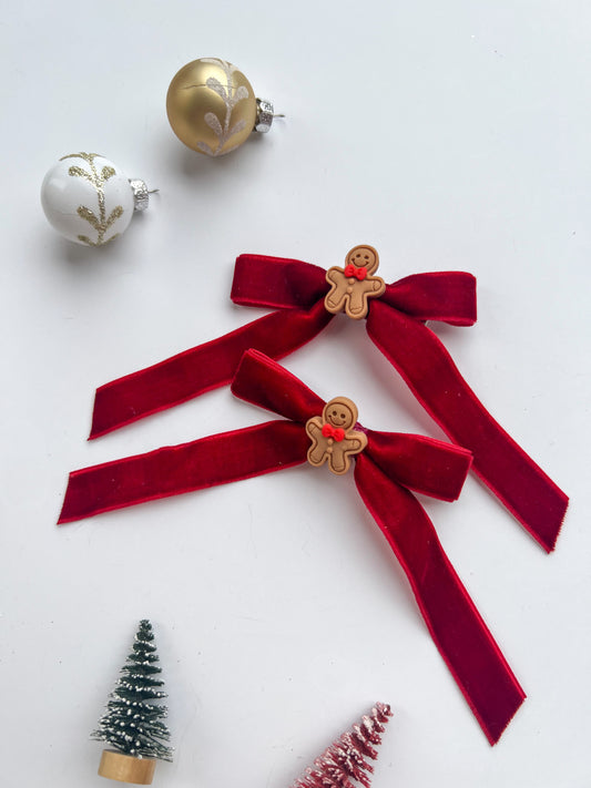 Gingerbread Velvet Ribbon Bows