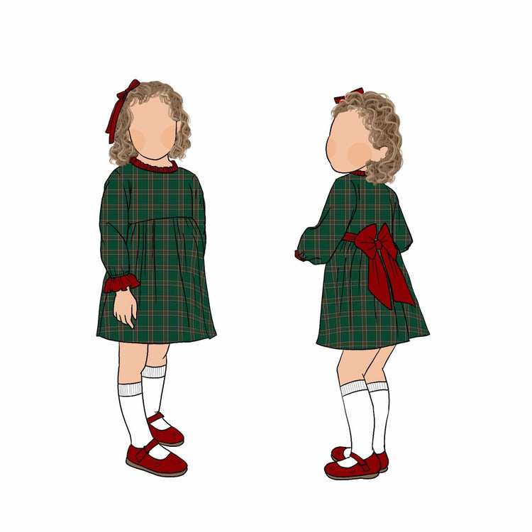PRE-ORDER Green Traditional Plaid Dress