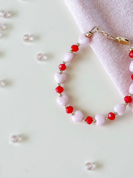 Girl's Pink Hearts Bracelet