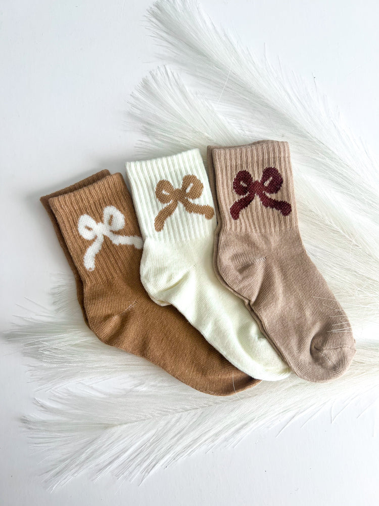Women’s Neutral Bow Socks