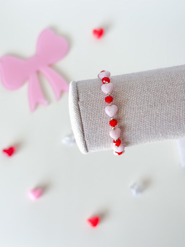 Girl's Pink Hearts Bracelet