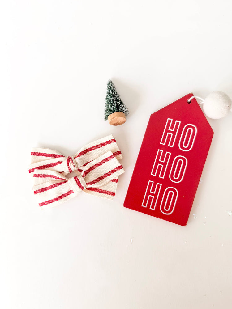 Cream Stripe Christmas Ribbon