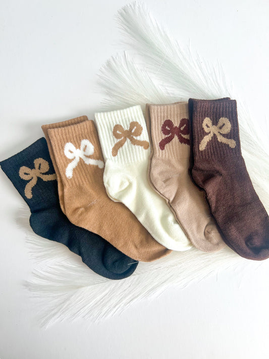 Women’s Neutral Bow Socks