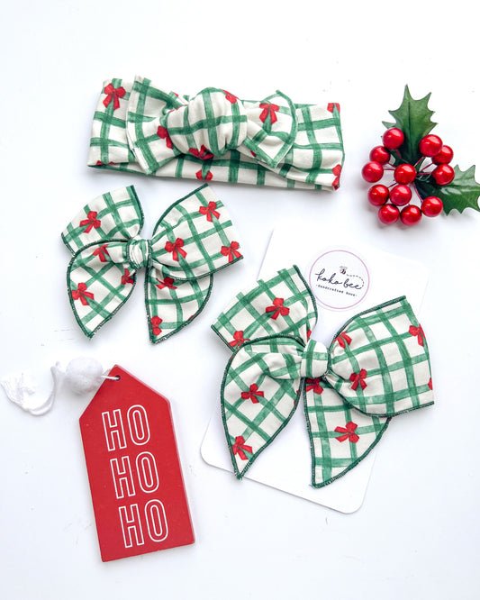 Red Bow Green Gingham