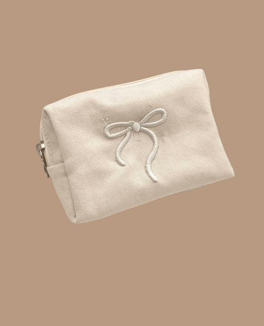 Mini Neutral Bow Pouch