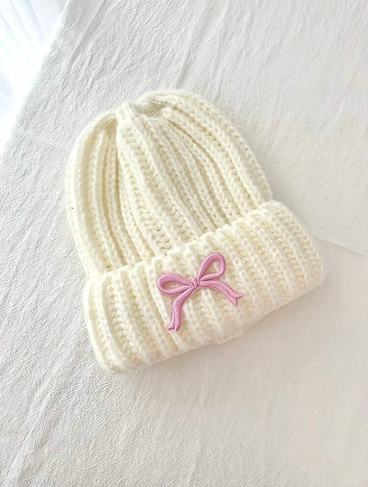 Girl’s Knitted Bow Beanie
