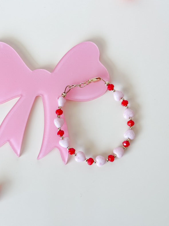 Girl's Pink Hearts Bracelet