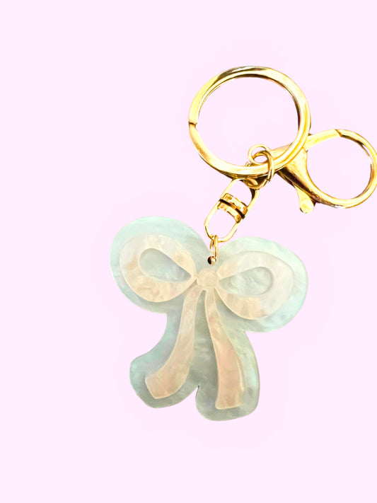 Small Pink Bow Keychain