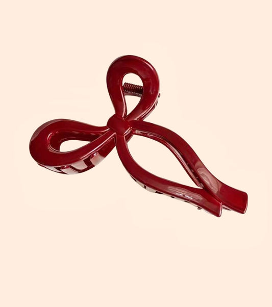 Red Bow Claw Clip