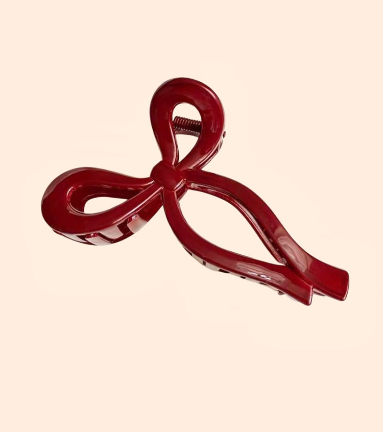 Red Bow Claw Clip