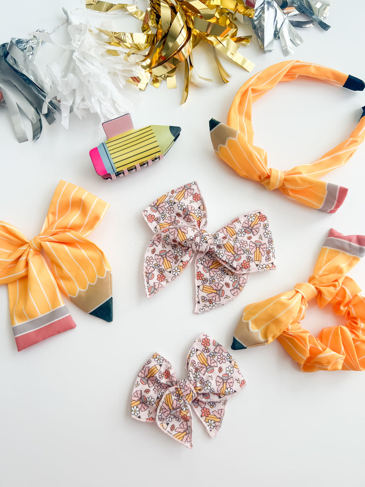 Pink Bow Pencil Bows