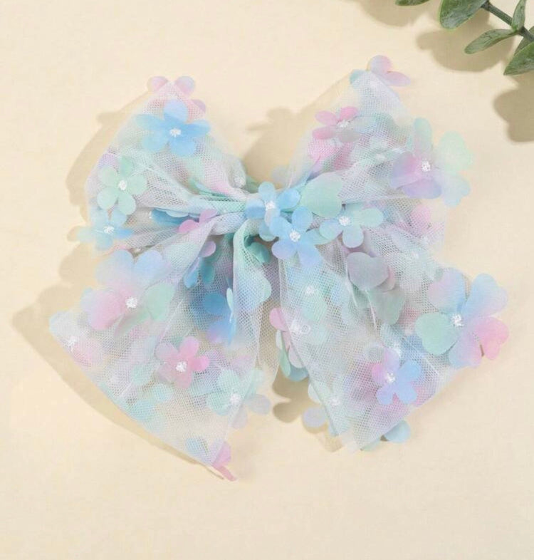 Cotton Candy Tulle Flower Bow