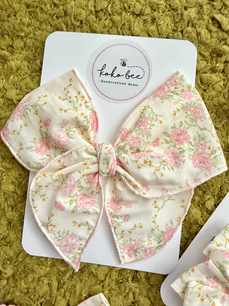 Pink Rosette Flowers Bows