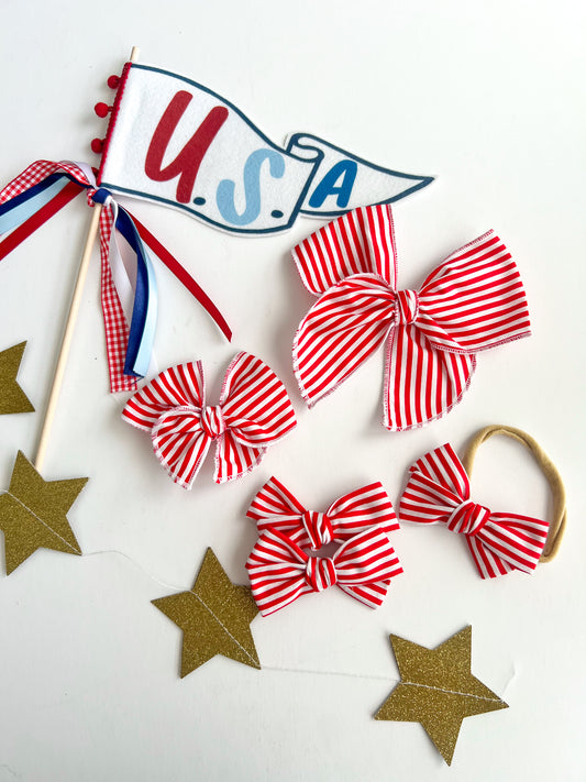 Red & White Mini Stripes