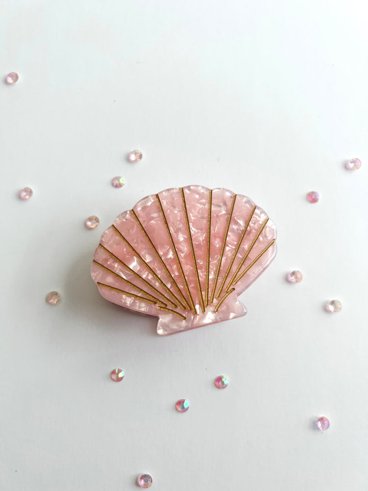 Pink Seashell Claw Clip