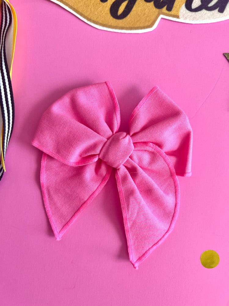 Hot Pink & Yellow Linen Bows