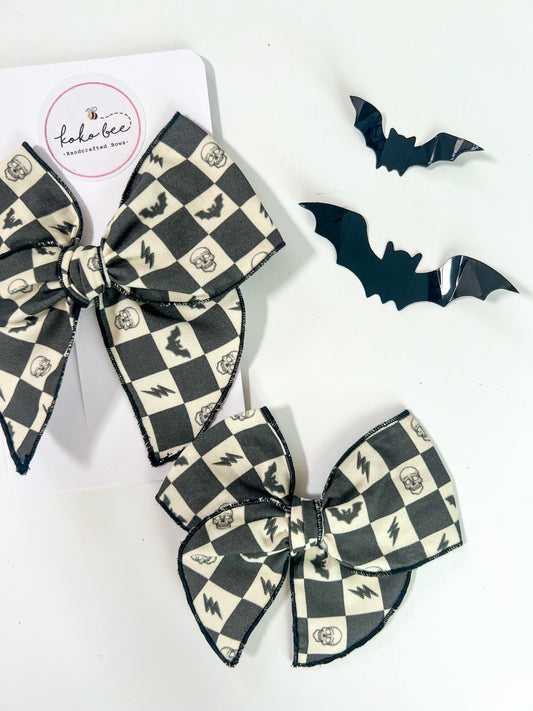 Checkered Skulls Bows