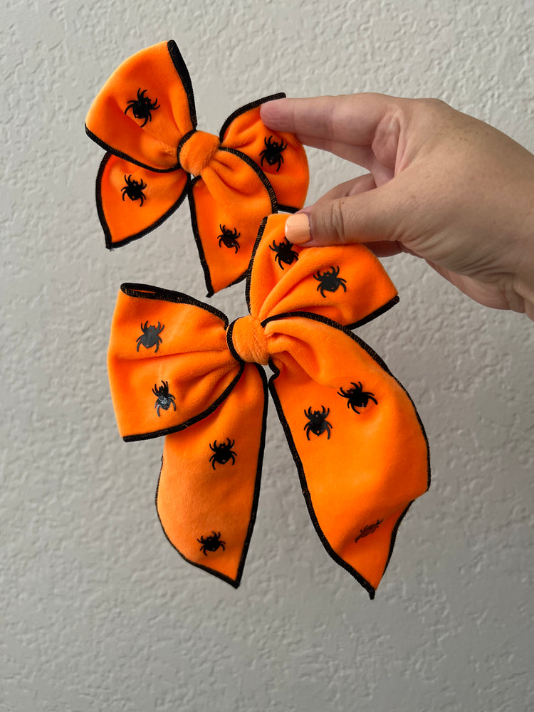 Orange Velvet Spiders Bows