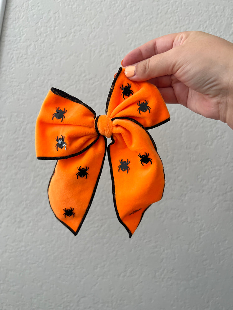 Orange Velvet Spiders Bows