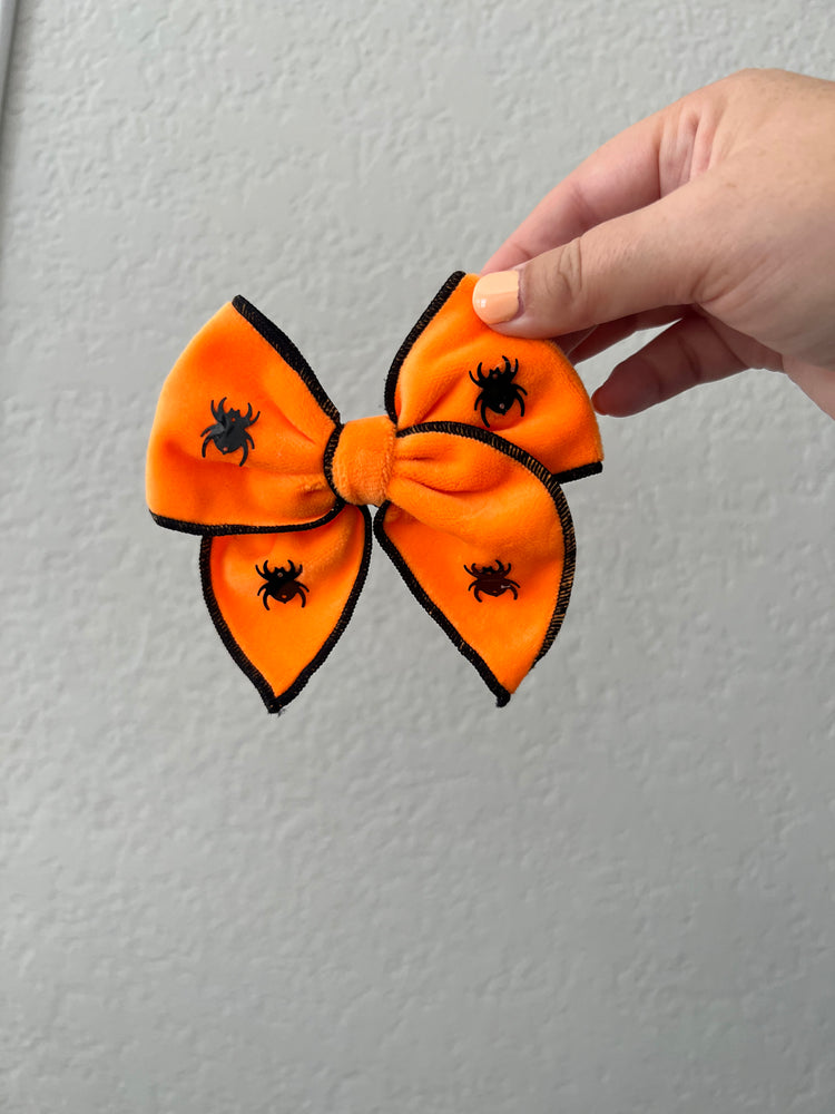 Orange Velvet Spiders Bows