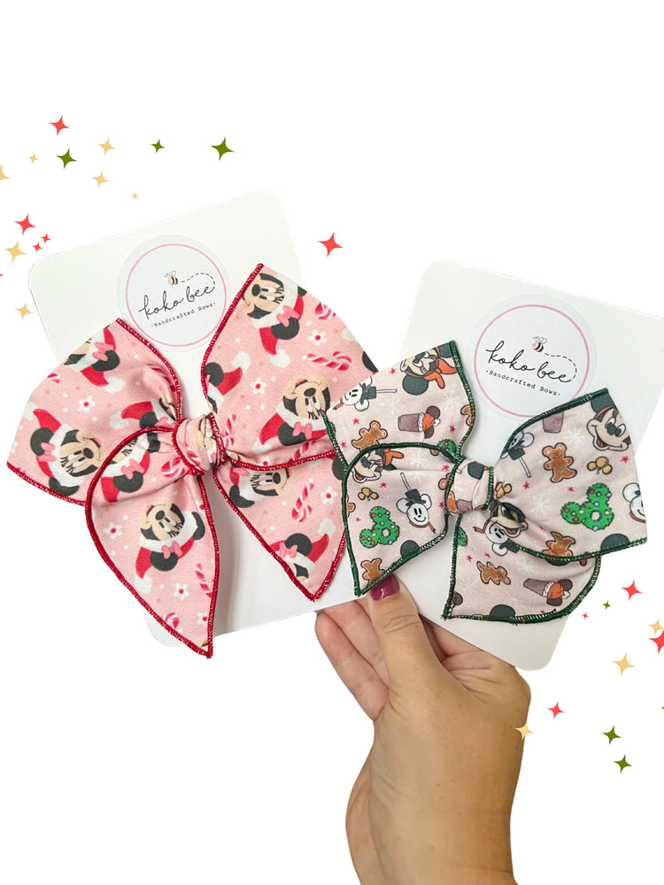 Pink Candy Cane Minnie Bows