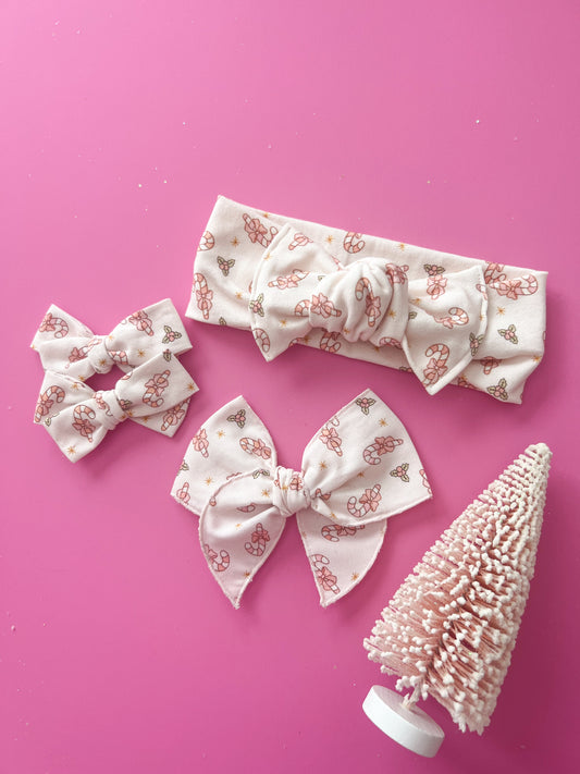 Pink Candy Cane Bows