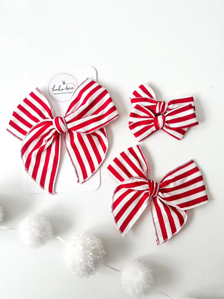 Classic Candy Cane Stripe Bows