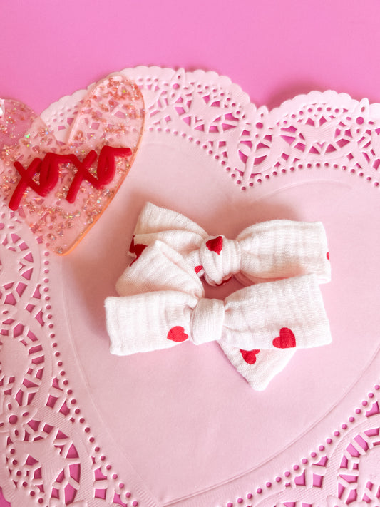 Pink Gauze Hearts Bows