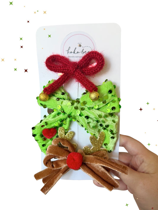 Bundle of 3 Christmas Bows