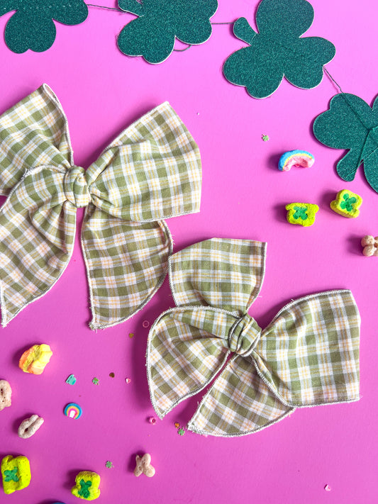 Green & Yellow Plaid Bows