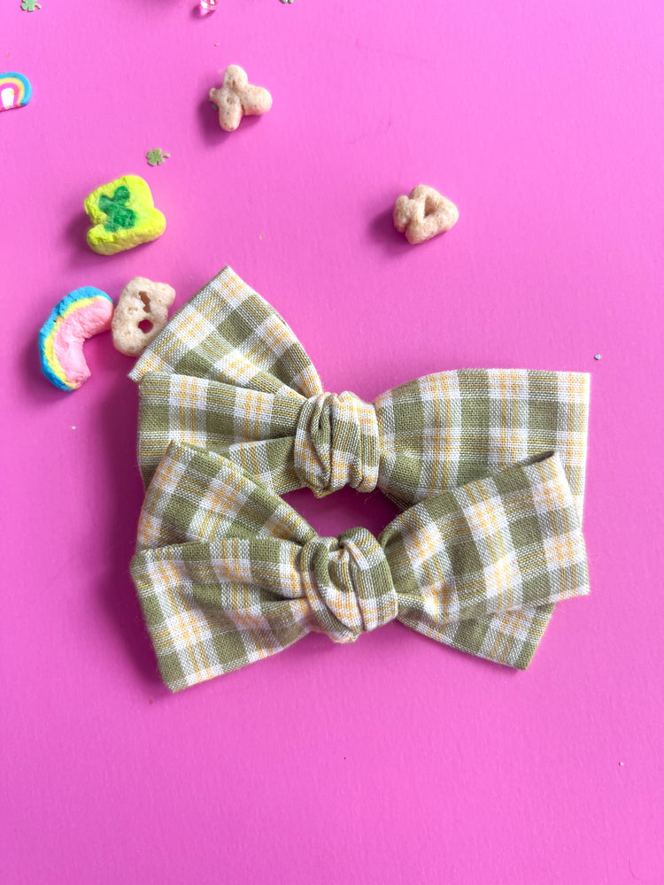 Green & Yellow Plaid Bows