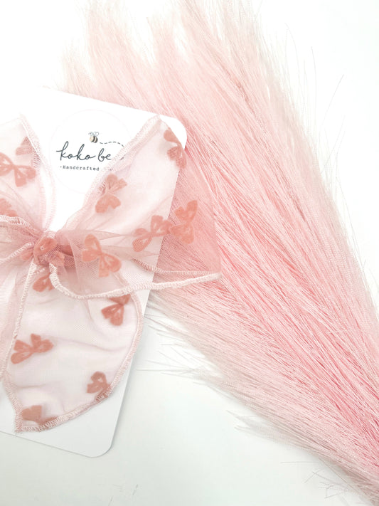Pink Flocked Bows