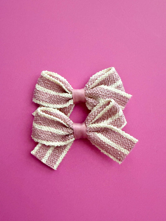 Pink & Cream Striped Mini Piggies