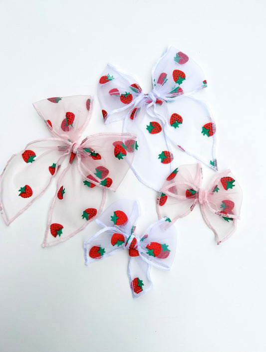Strawberry Tulle Bows