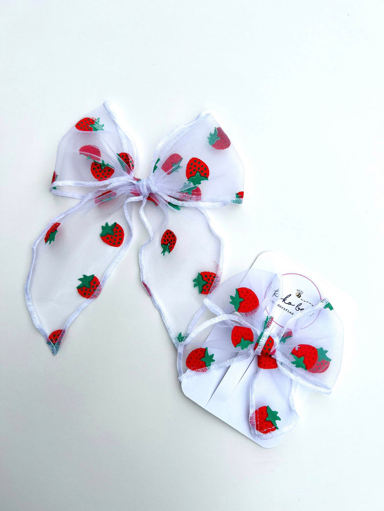 Strawberry Tulle Bows