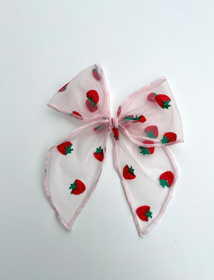 Strawberry Tulle Bows