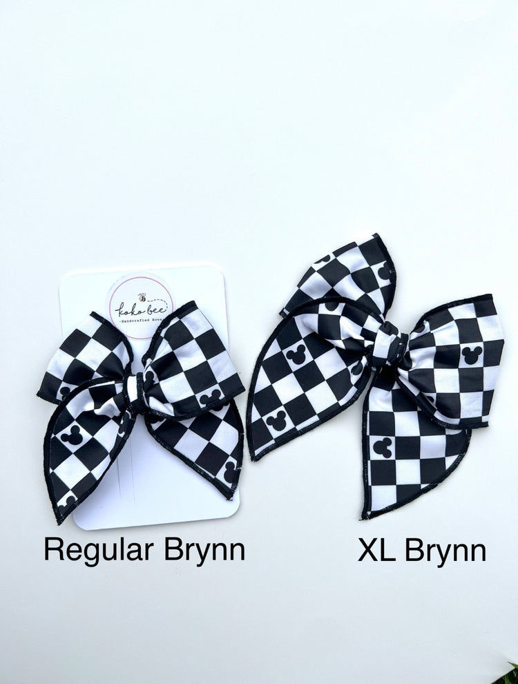 Black & White Checkered Mouse Bows