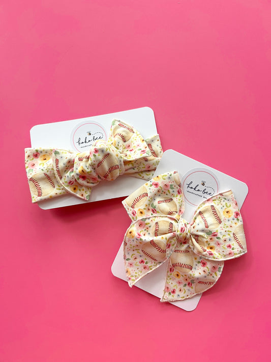 Spring Baseball Florals Bows