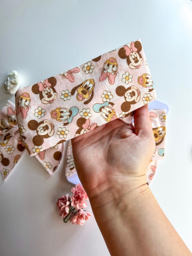 Pink Flower Mouse Friends Bows