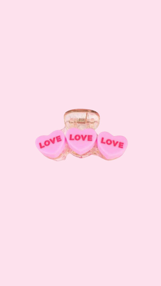 Mini Conversation Heart Claw Clip