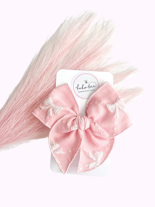 XL Pink Jacquard Bows