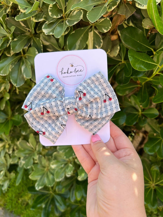 Cherry Plaid Bows
