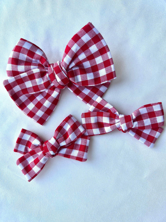 Red Checkered Gingham Bows
